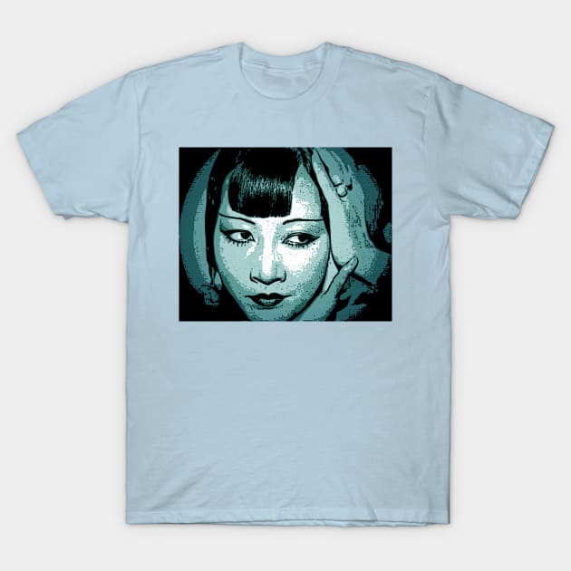 Anna May Wong cyan T-Shirt by JerryGranamanPhotos71